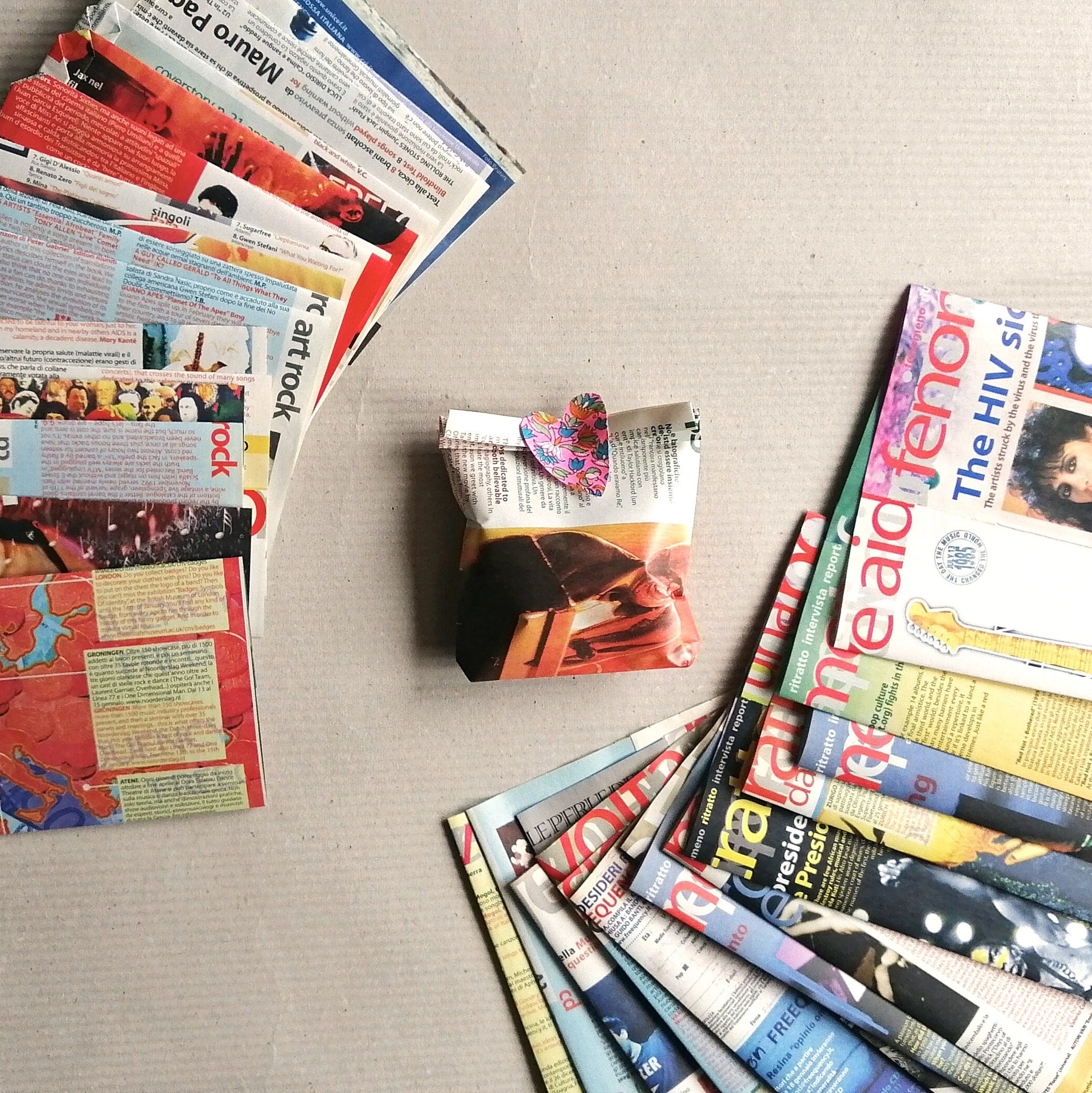 20 Paper Bags From Old Magazines, Recycled, Paper Bag, Magazine, Gift Bags,  Gift Packaging, Upcycling, Vintage, Shabby Chic 