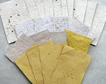 Handmade Seed Paper Sheets, Recycled Cardstock, Zero Waste Art Supply