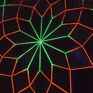 Flower of life string art fluorescent net hexagonal ceiling psychedelic decor, black light reactive trippy art sacred geometry party supplie