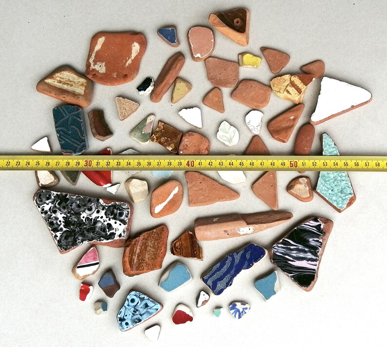 Sea Tiles Pottery Shards for Jewelry Making Diy Kit Mosaic Etsy