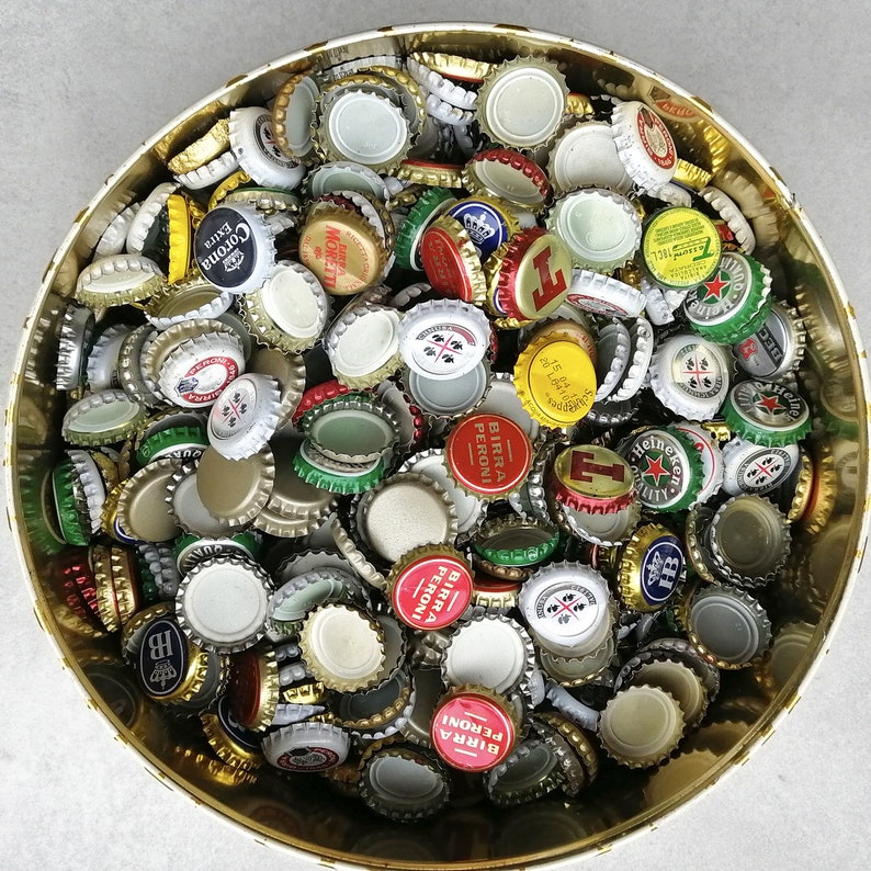 Beer Bottle Caps Metal Lids Craft Supplies Diy Repurposed Etsy