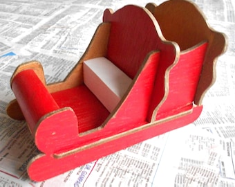 Santa Claus handmade Wood Decor, Wooden Sleigh for Christmas Decorations