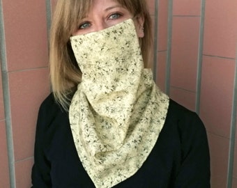 Mascarilla facial tipo bandana con presillas para las orejas, mascarilla reciclada