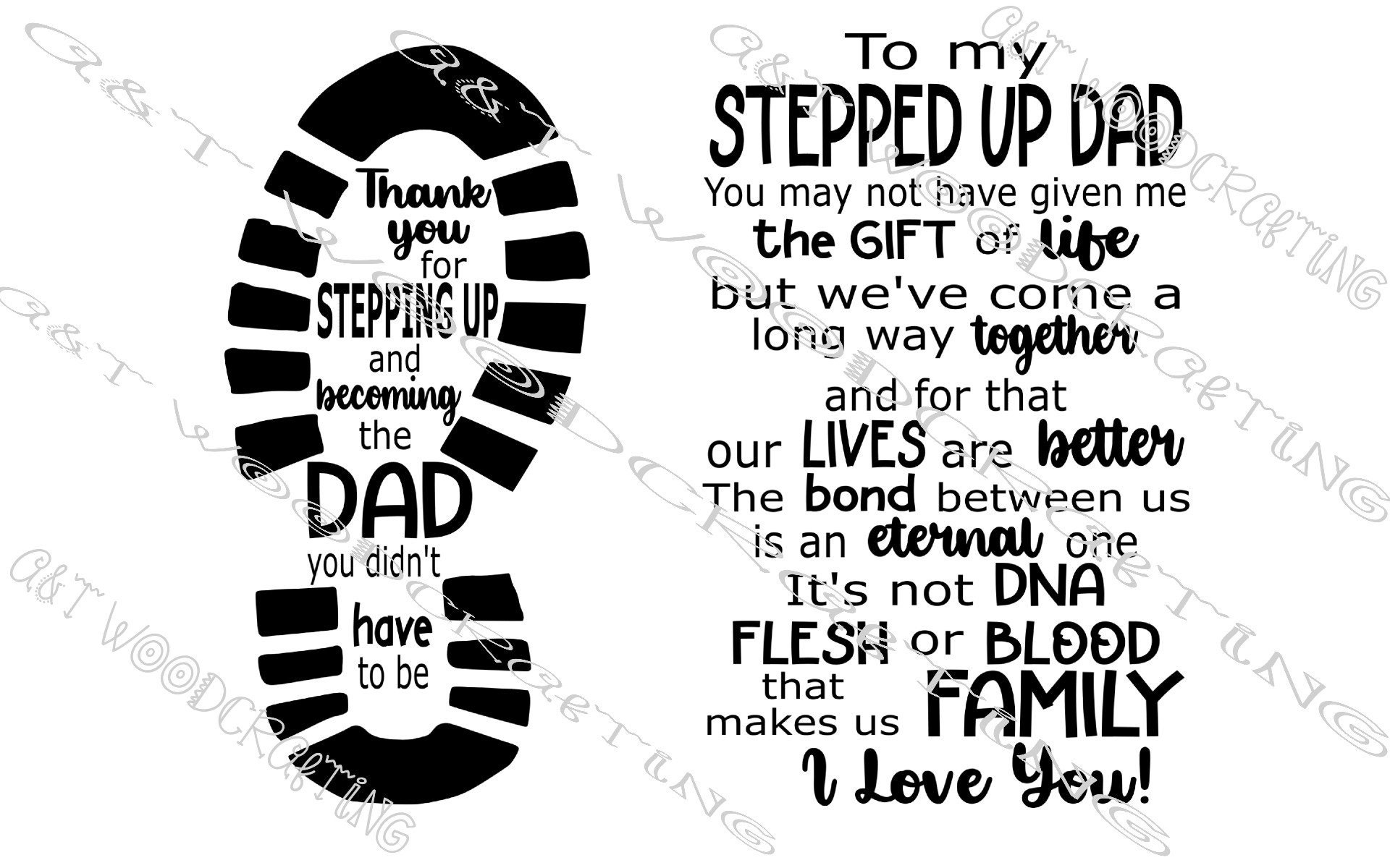 Stepped Up Dad From One Single Child Father's Day Digital | Etsy