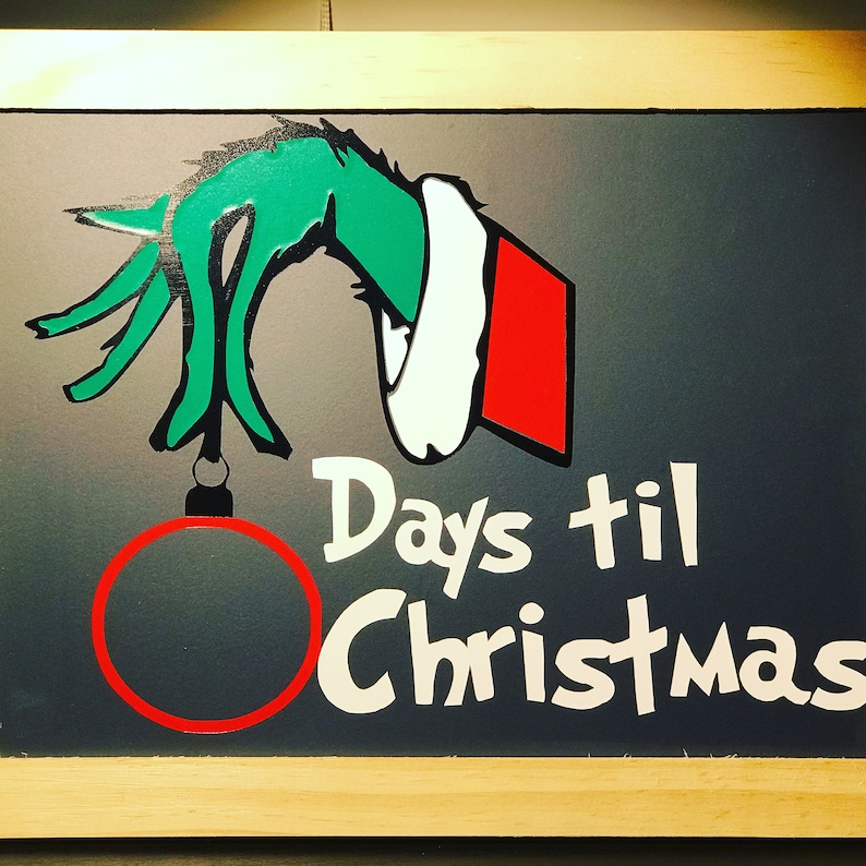 Grinch Christmas Countdown Chalkboard Etsy