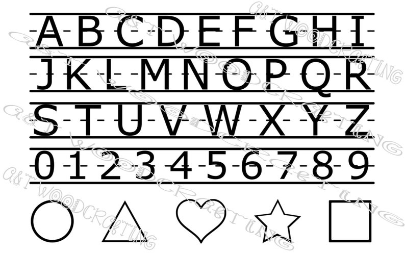 Alphabet Tracing Board Template With Letters Numbers and | Etsy