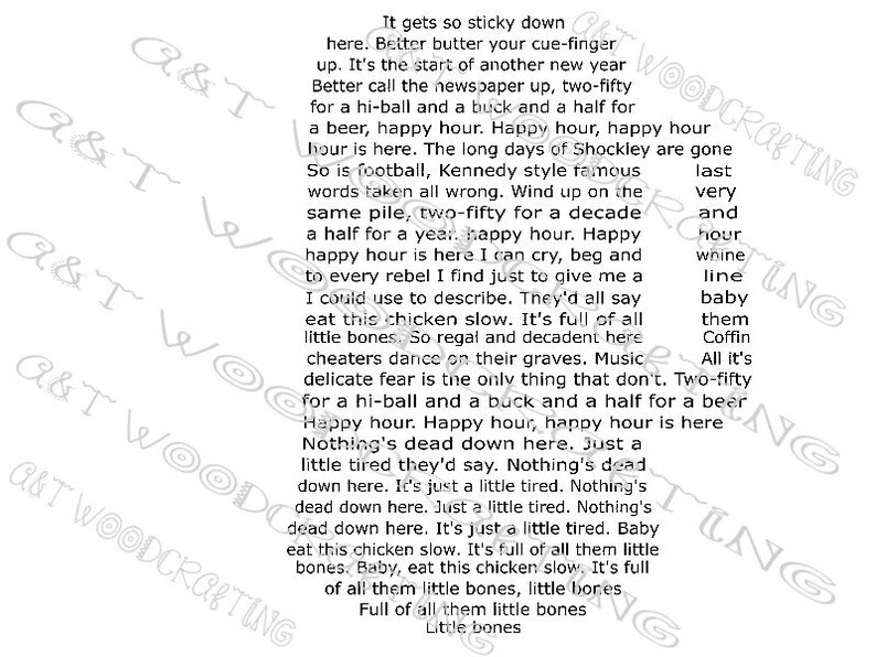 Little Bones de Tragically Hip Beer Mug Song Lyrics ...