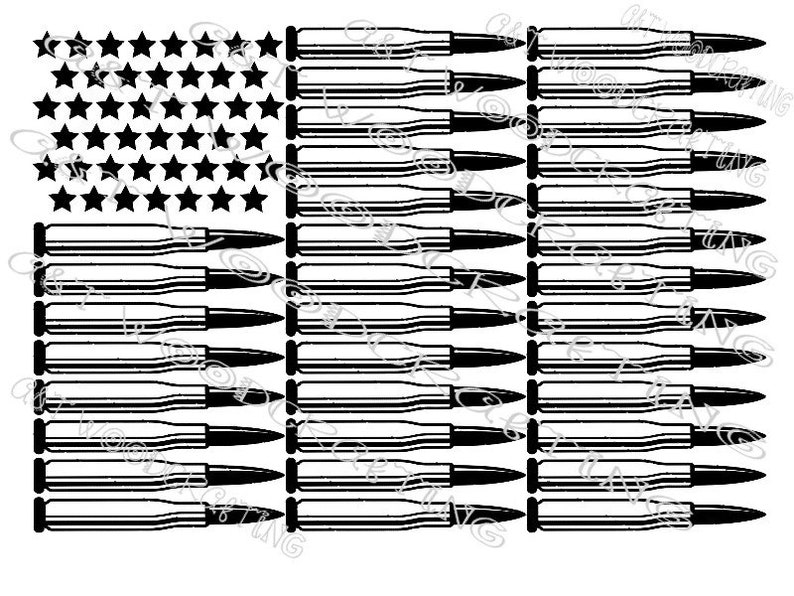 Download Rifle Bullets United States US Patriotic Flag Digital SVG ...