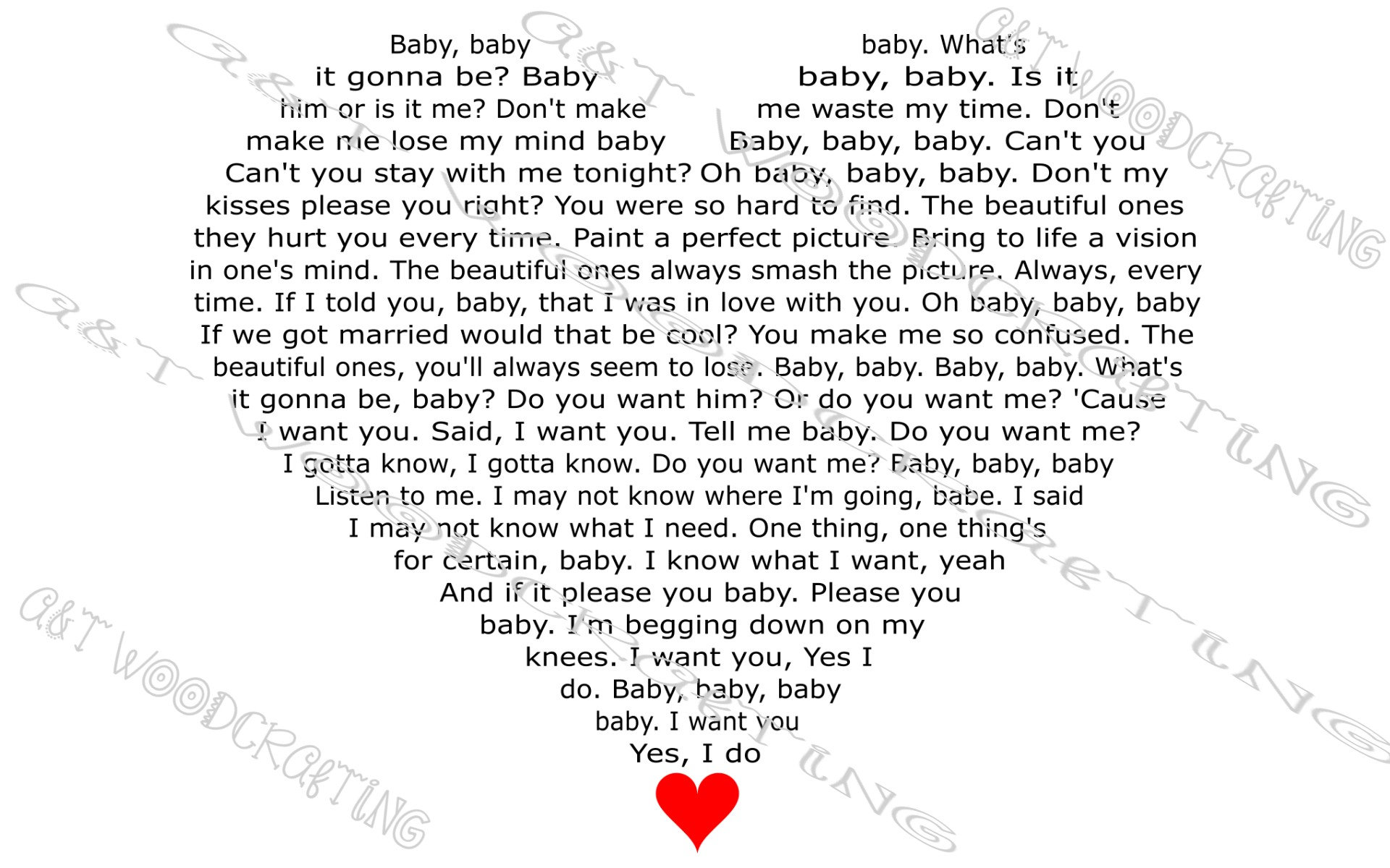 Lyrics To The Beautiful Ones By Prince The Beautiful Ones Prince Heart Lyrics Digital SVG File for | Etsy