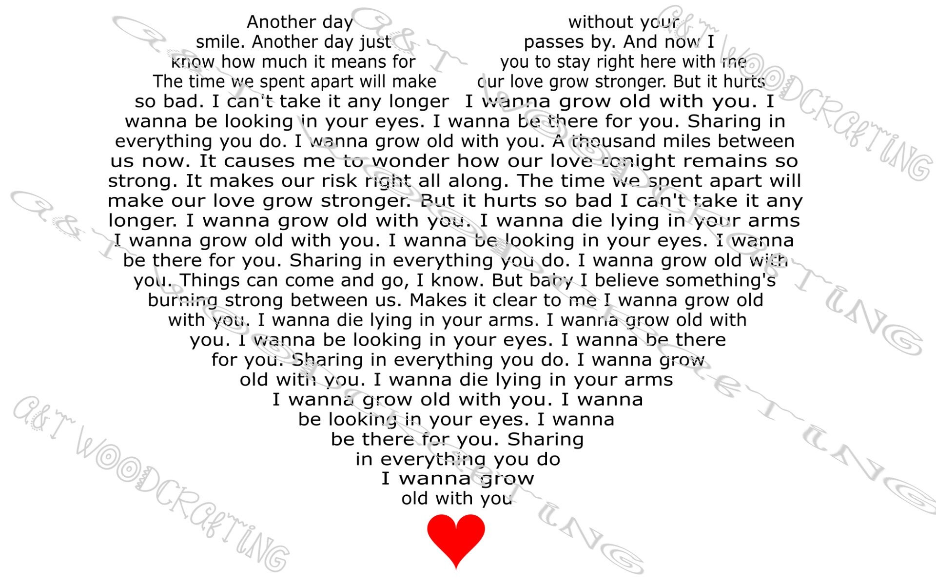 I Wanna Grow Old With You Westlife Up Heart Lyrics Digital SVG Etsy