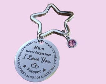 Gift for mum, mothers day Keychain, for Mom, never forget that i love you, remembrance gift, birthday gift, key ring for her keyring, thank