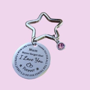 Gift for mum, mothers day Keychain, for Mom, never forget that i love you, remembrance gift, birthday gift, key ring for her keyring, thank