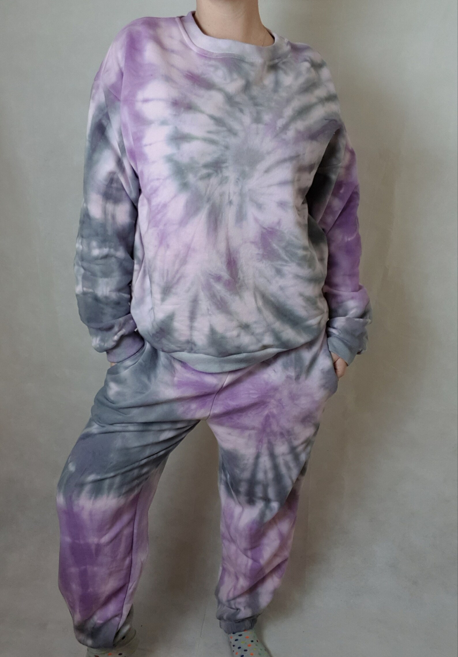 Tie dye sweatsuit purple sweat suit loungewear joggers | Etsy