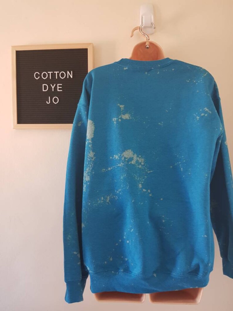 Tie dye jumper blue distressed bleach dyed oversized hoodie Etsy