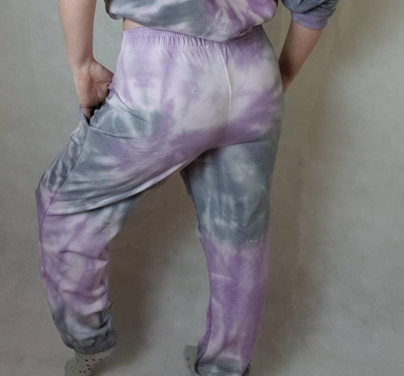 purple and grey small medium large uk festival Tie-dye Sweats Tracksuit trousers tiedye joggers Sweatsuit bottoms Tiedye Jogger bottoms