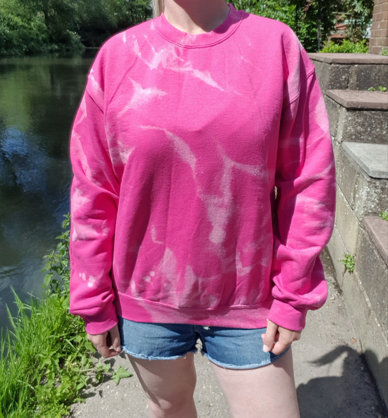 Tie dye jumper pink bleach dyed sweatshirt comfy tie dye Etsy