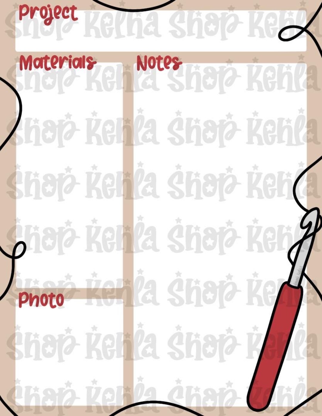 Craft Project Notes Template - Etsy