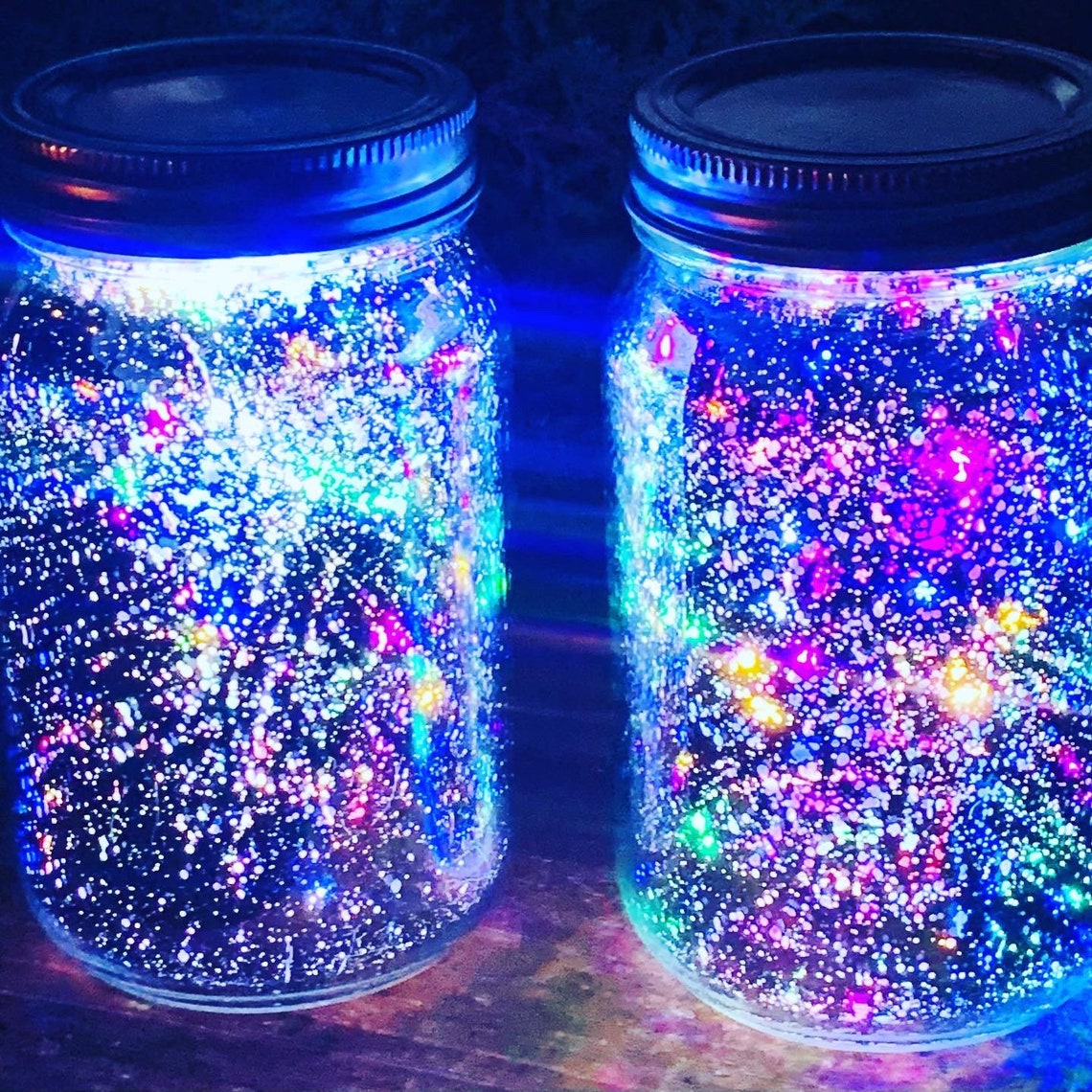 Galaxy Mason Jar Light Etsy