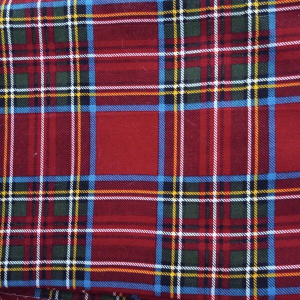 1/2 yard of 42" Red Green Blue Yellow White Tartan Plaid 100% Cotton Fabric Winter Christmas Holiday