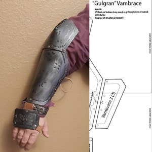 Leather Vambrace, "Gulgran" Pattern, Leather Armor, Dwarf Armor, Cosplay, Fantasy Armor, LARP