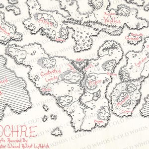 Custom Hand Drawn Map, Personalized Maps, for Authors, Writers, Larp ...