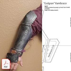 Leather Vambrace, &quot;Gulgran&quot; Pattern, Leather Armor, Dwarf Armor, Cosplay, Fantasy Armor, LARP