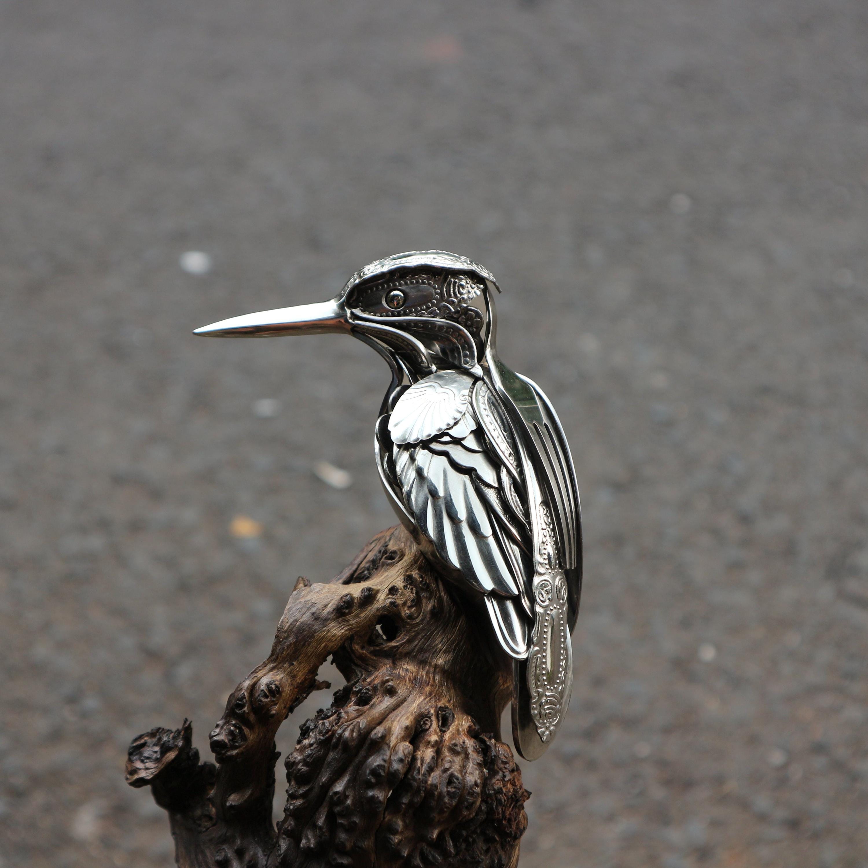 鳥の壁飾り メタルウォールアート 青い鳥N カワセミ ガーデン HANAKO