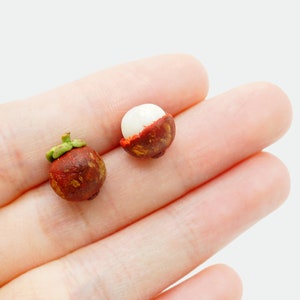 Hyperfine Miniature Mangosteen Miniature Fruits Jewelry Earrings, Finger Ring, Necklace - Lovely Gifts BBF