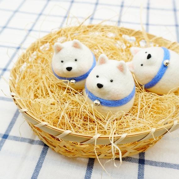 Needle Felted Samoyed Dog Ornament: Wool Christmas Decoration - Etsy