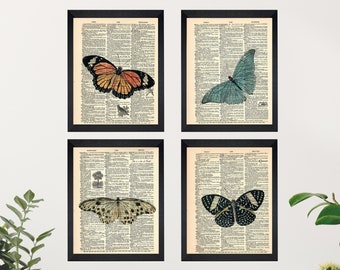 Butterfly Dictionary Print, Upcycled Butterfly Wall Art, Dictionary Art Print, Butterfly Prints, Butterfly Art, Butterfly Decor