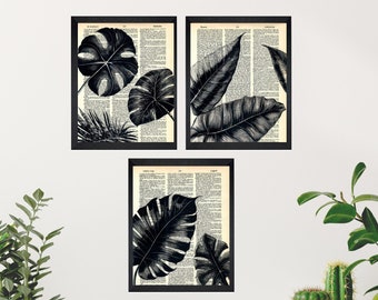 Black Botanicals Dictionary Print, Botanical Wall Art, Botanical Art Print, Botanical Wall Decor, Botanical Art, Gothic Art, Gothic Decor