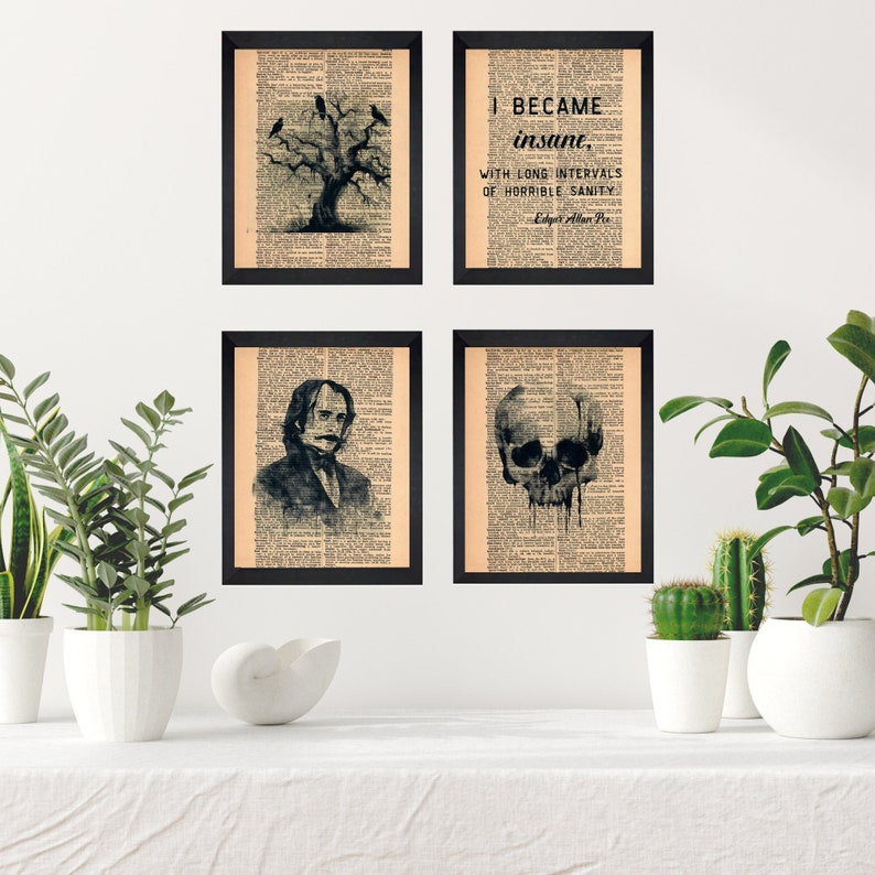 Affiche Art Print Citation Edgar Allan Poe – Déco Gothique Maison, Neuve