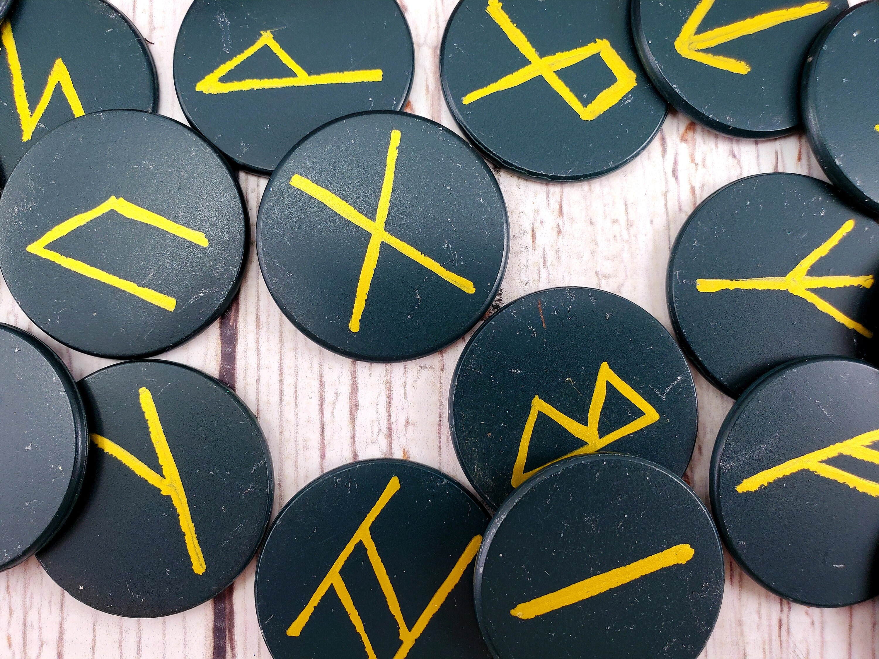 Repurposed Antique Clay Poker Chip Runes Handmade Runes Etsy