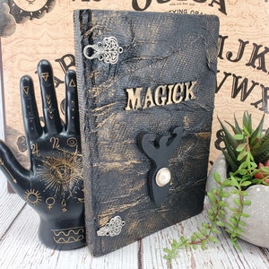 Scary Magick Book Prop, Gothic Decor, Witchy Decor, Halloween Books, Altered Books, Altered Book Art, Halloween Decoration, Magick Book