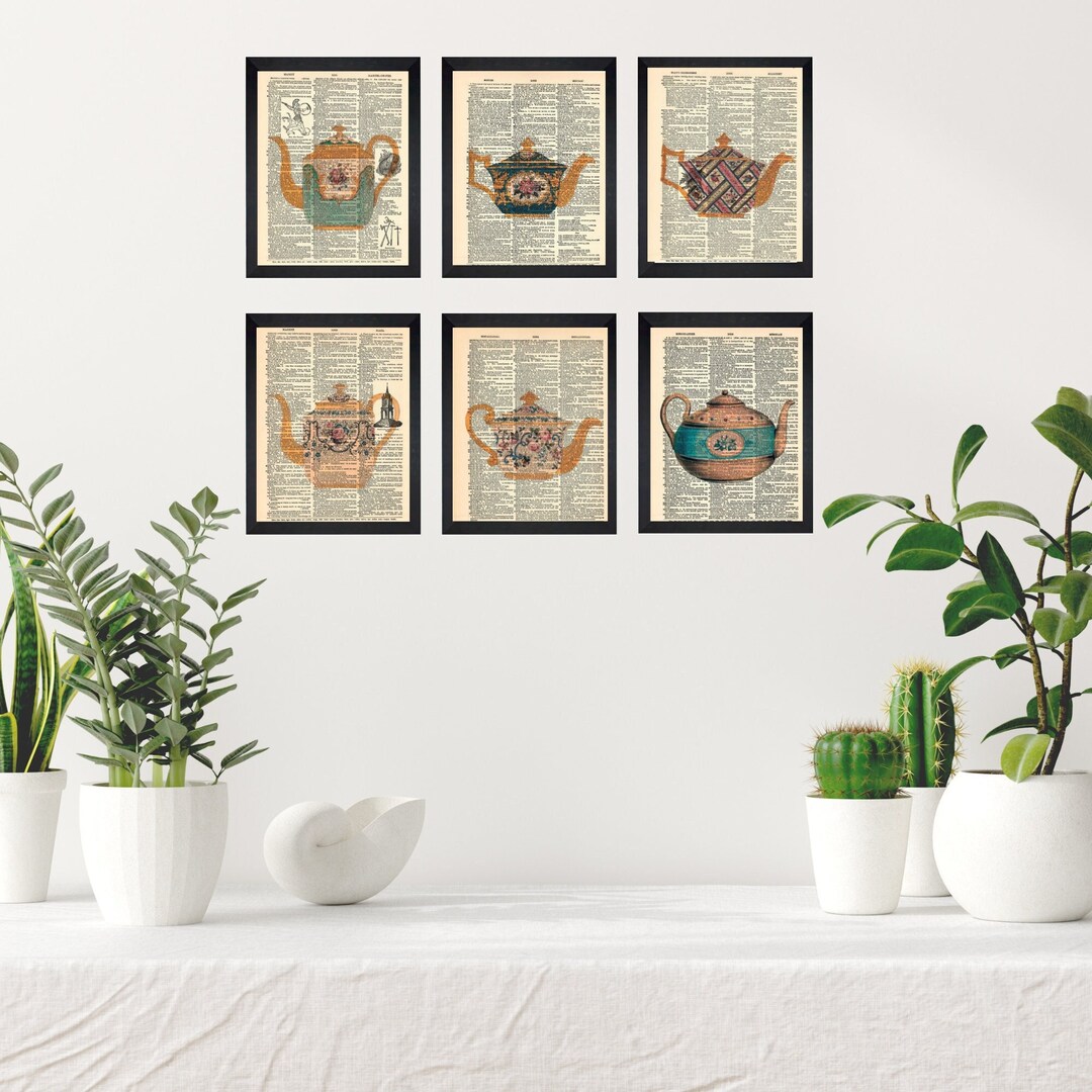 Teapot Dictionary Print, Teapot Wall Art, Teappot Art Print, Teapot