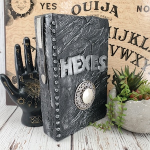 Scary Hexes Book Prop, Gothic Decor, Witchy Decor, Halloween Books, Altered Books, Altered Book Art, Halloween Decoration, Hexes Book