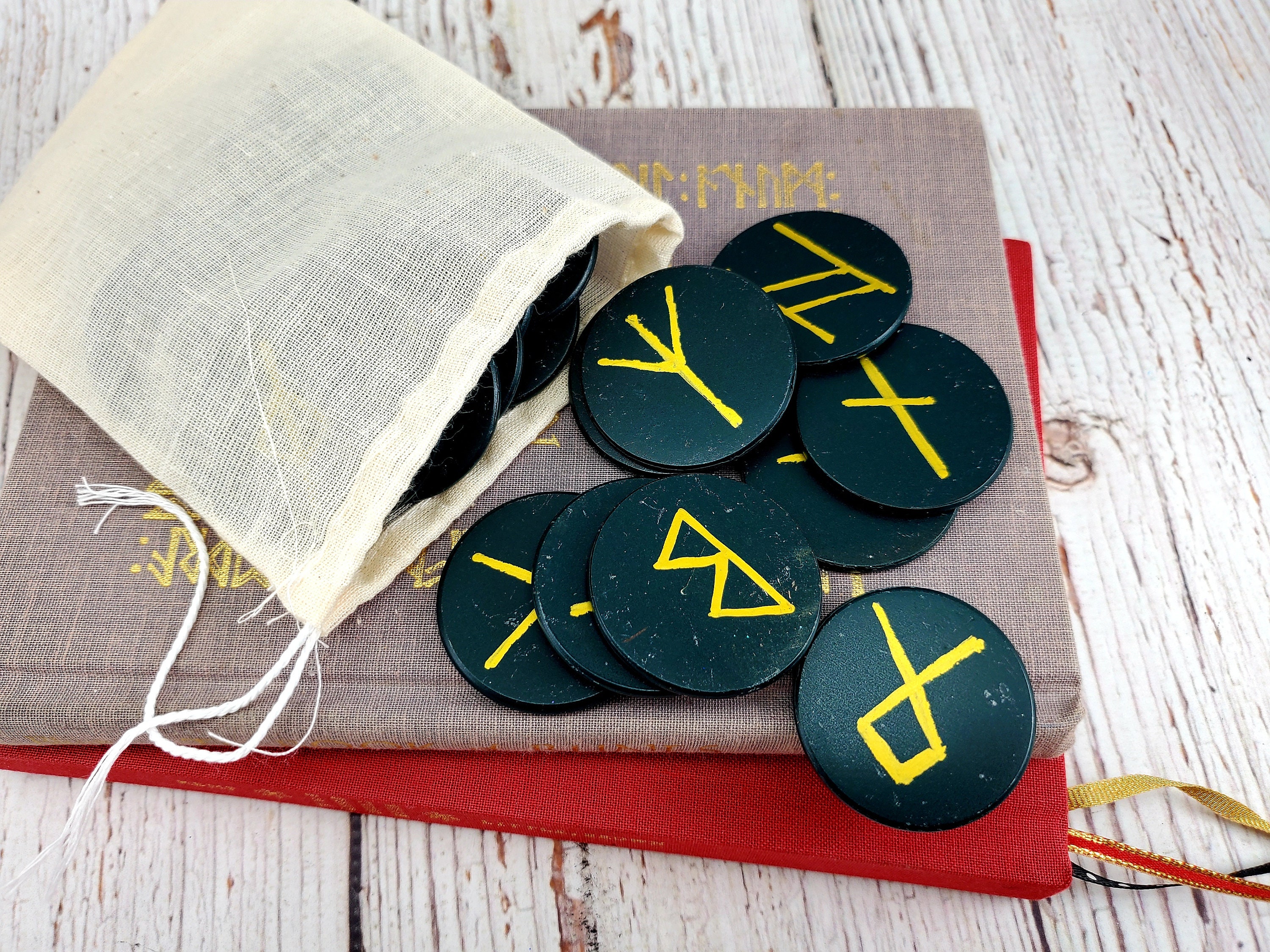 Repurposed Antique Clay Poker Chip Runes Handmade Runes Etsy