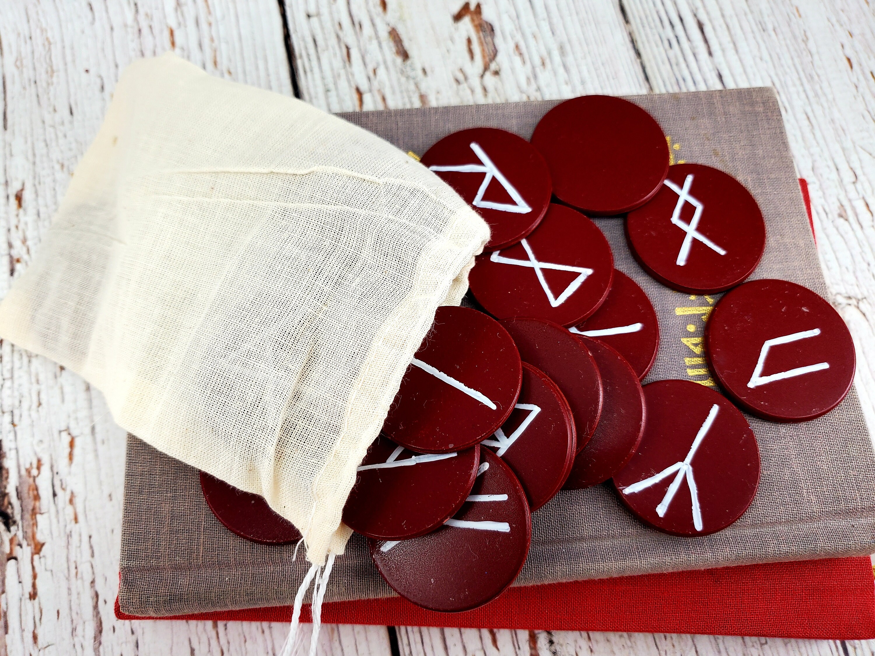 Repurposed Antique Clay Poker Chip Runes Handmade Runes Etsy