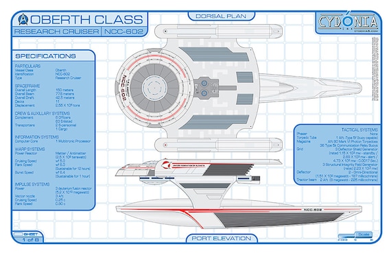 oberth class research cruiser blueprints and deck plans 11 etsy
