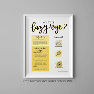 Amblyopia Poster: Lazy Eye Educational Chart