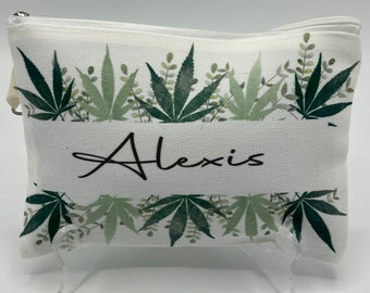 Marijuana cosmetic bags, personalized cosmetic bag, marijuana gifts
