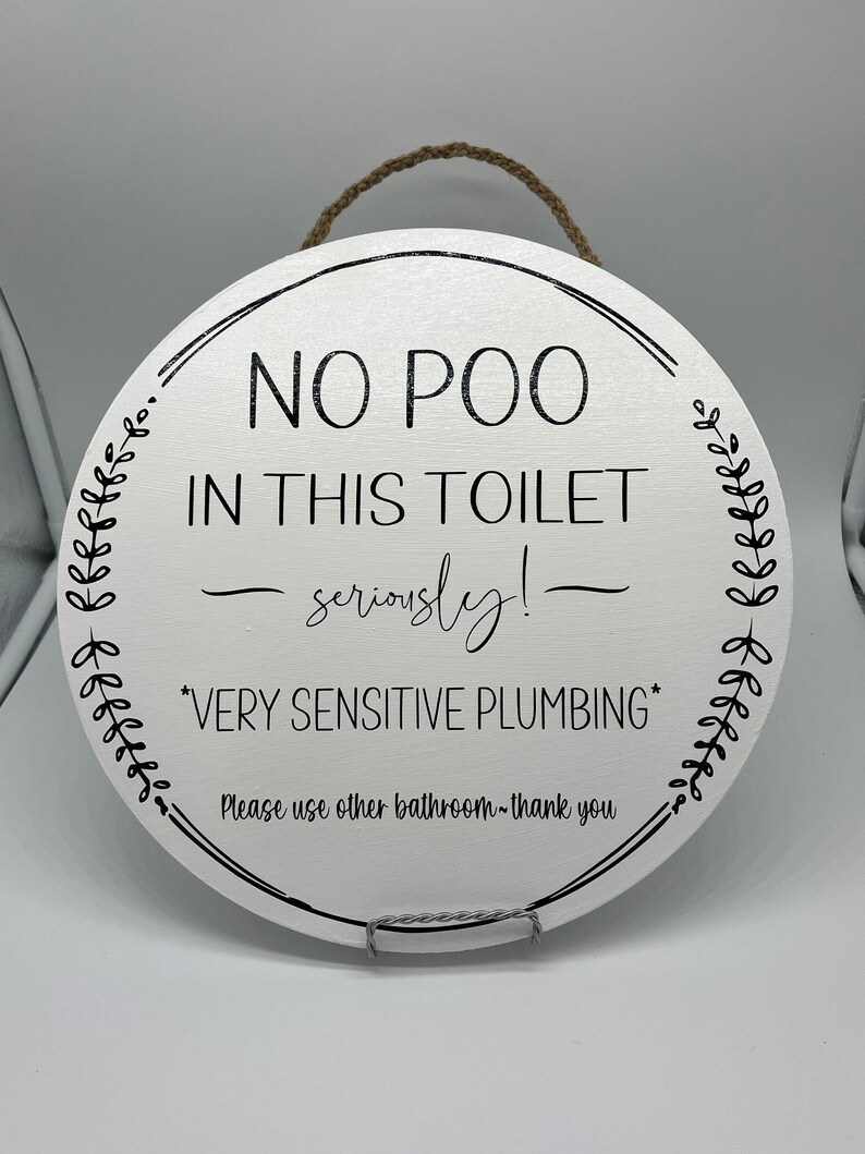 No Poo in This Toilet Sign Bathroom Signs Sensitive Plumbing Etsy