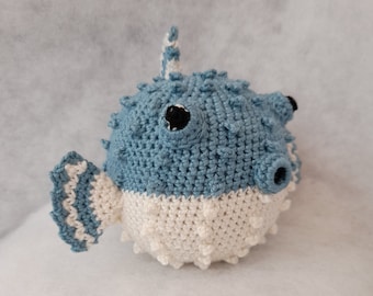 Cute Crochet PUFFER FISH, Blow Fish, Amigurumi, Sea Creature Crochet, Gift for Baby Boy, Baby Shower Gift, New Baby Gift, CraftySue