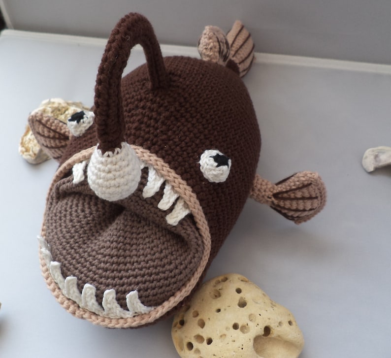 Crochet Angler Fish Crochet Monk Fish Amigurumi Fish | Etsy