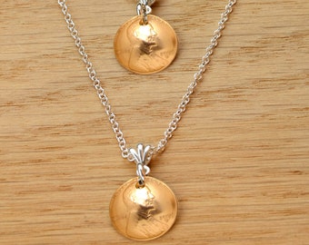 Layered Necklace with 2 US Pennies | Celebrating Kids Birthday, Anniversary, Retirement, Graduation...