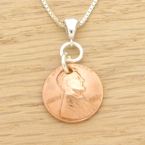 1970 US Penny Necklace, Celebrating 50th Birthday, Anniversary, Graduation...
