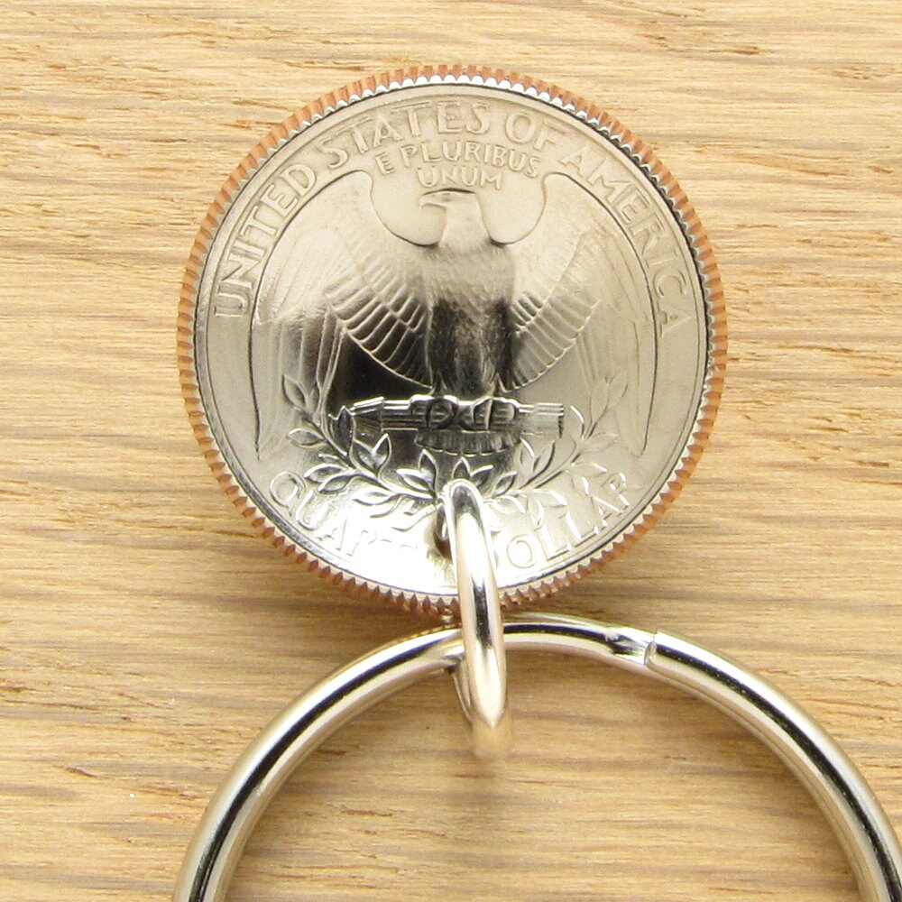 1970 Quarter Keychain Coin Accessory Celebrating 50 Years Etsy