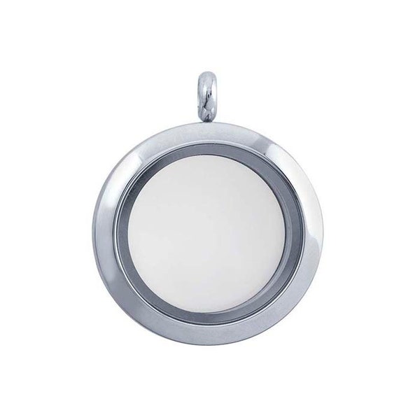 25mm | Stainless Steel Round Floating Glass Locket Pendant