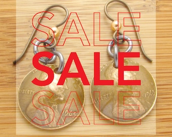 40% OFF  |  Dark Copper US Penny Earrings, Celebrating a Birthday, Anniversary, Graduation...