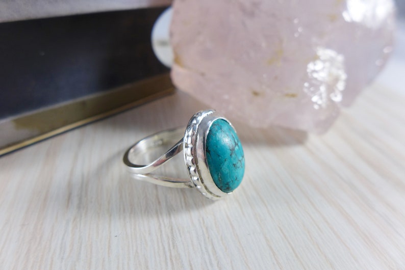 Turquoise and Sterling Silver Size 7 Ring